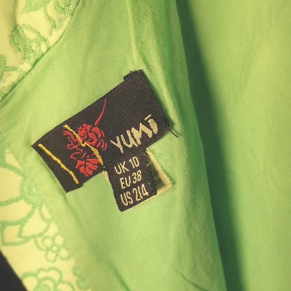 Vintage, knee length, turquoise, floral size 2/4 dress with belt - Picture 5 of 6